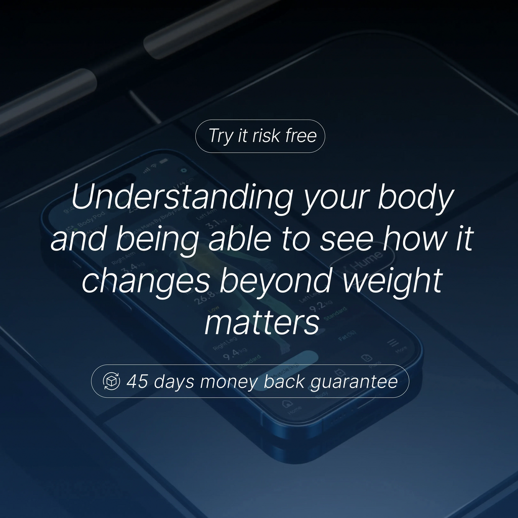 Phone screen displaying text about understanding the body and weight changes, with a dark background.